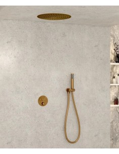 PACK DE DOUCHE THERMOSTATIQUE  CORBEAU AVEC ROND ENCASTRE KROOS