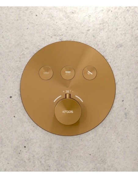 PACK DE DOUCHE THERMOSTATIQUE  CORBEAU AVEC ROND ENCASTRE KROOS