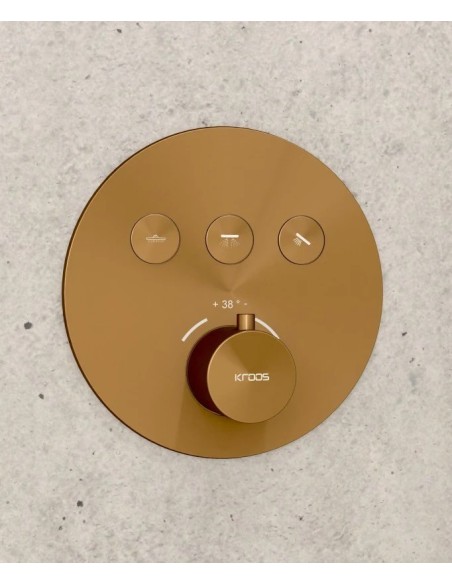 PACK DE DOUCHE THERMOSTATIQUE  CORBEAU AVEC ROND ENCASTRE KROOS