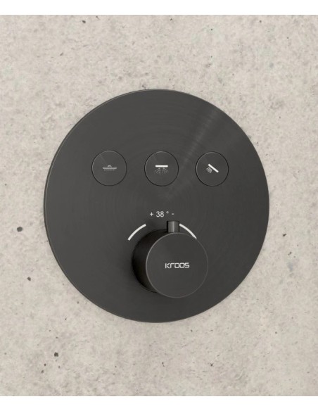 PACK DE DOUCHE THERMOSTATIQUE  CORBEAU AVEC ROND ENCASTRE KROOS