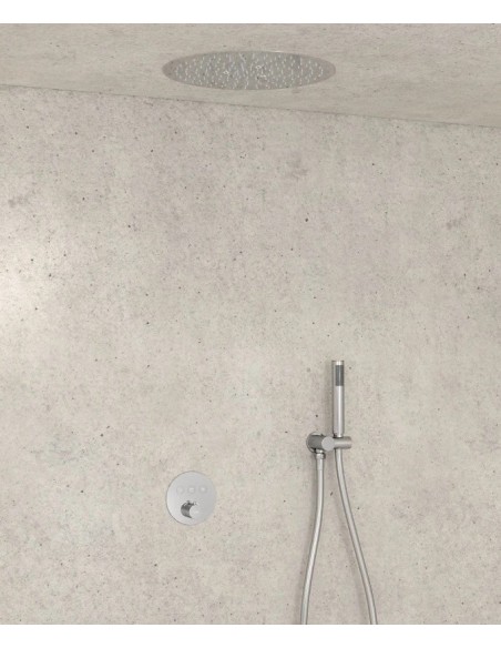 PACK DE DOUCHE THERMOSTATIQUE  CORBEAU AVEC ROND ENCASTRE KROOS