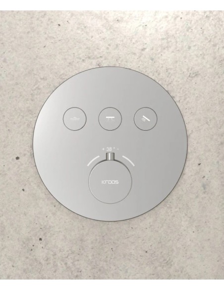 PACK DE DOUCHE THERMOSTATIQUE  CORBEAU AVEC ROND ENCASTRE KROOS