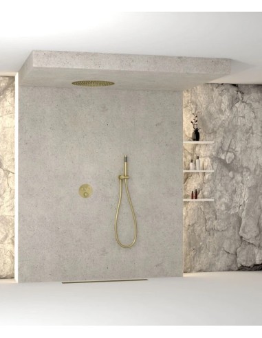 PACK DE DOUCHE THERMOSTATIQUE  CORBEAU AVEC ROND ENCASTRE KROOS