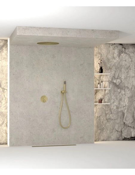 PACK DE DOUCHE THERMOSTATIQUE  CORBEAU AVEC ROND ENCASTRE KROOS