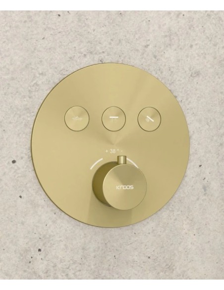 PACK DE DOUCHE THERMOSTATIQUE  CORBEAU AVEC ROND ENCASTRE KROOS