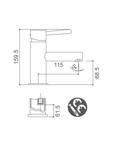 MITIGEUR LAVABO MIL BORRAS
