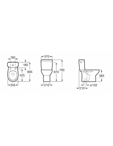 PACK WC AU SOL SORTIE VERTICALE MITOS ROCA