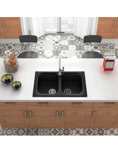 EVIER DE CUISINE 2 CUVES MALAQUITA POALGI