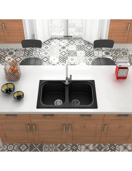 EVIER DE CUISINE 2 CUVES MALAQUITA POALGI