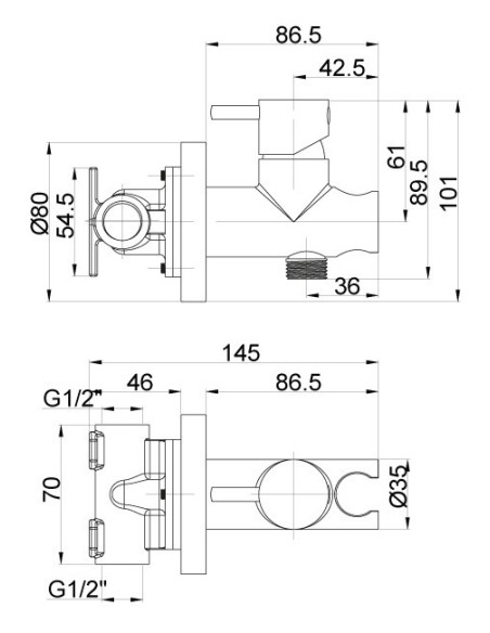 KIT DOUCHETTE WC MURALE SHATAFF BORRAS