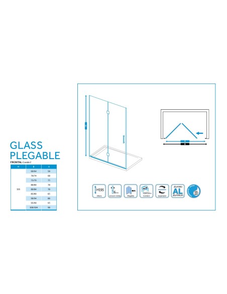 PAROI DE DOUCHE GLASS REPLIABLE COMBI 2 GME