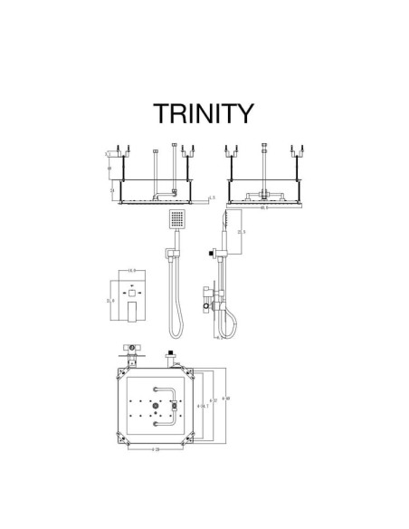 DOUCHE ENCASTREE MECANIQUE 3 VOIES TRINITY SKY BATH