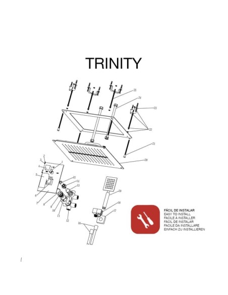 DOUCHE ENCASTREE MECANIQUE 3 VOIES TRINITY SKY BATH