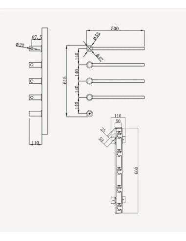 SECHES SERVIETTE NEOVA 4 TUBES HORIZONTALES KROOS