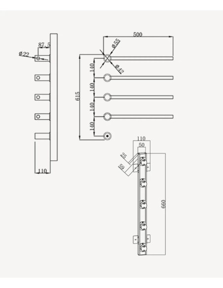 SECHES SERVIETTE NEOVA 4 TUBES HORIZONTALES KROOS