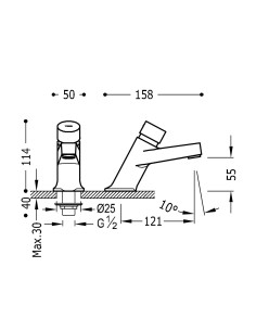 MITIGEUR LAVABO TEMPORISE A 1EAU TRES 2