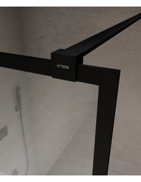 PAROI DE DOUCHE EVORA  FIXE VERRE TRANSPARENT CADRE GUN METAL KROOS