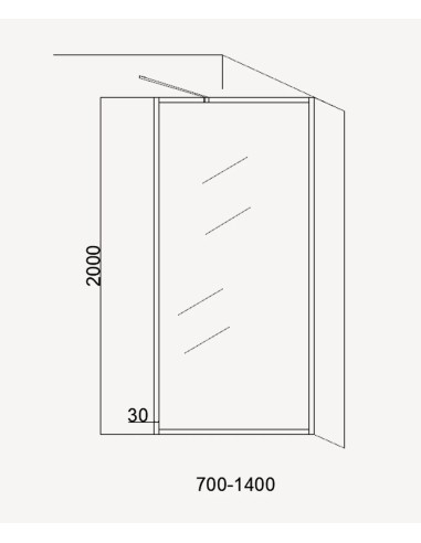 PAROI DE DOUCHE EVORA  FIXE VERRE TRANSPARENT CADRE GUN METAL KROOS