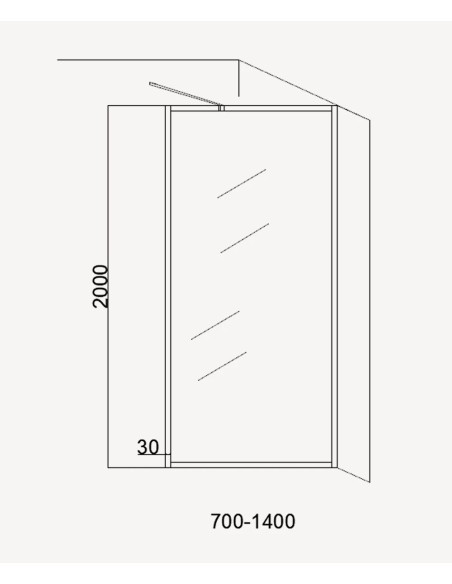PAROI DE DOUCHE EVORA  FIXE VERRE TRANSPARENT CADRE GUN METAL KROOS