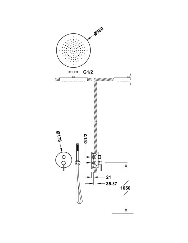 KIT MITIGEUR ENCASTRE 2 VOIES RAPID BOX POUR DOUCHE STUDY TRES