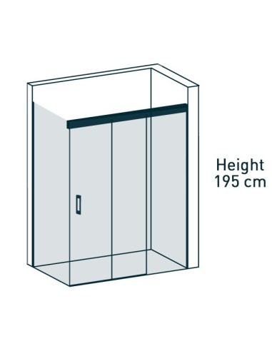 PAROI DE DOUCHE FRONTAL+LATERAL FIXE NOIR TREVINO BECRISA