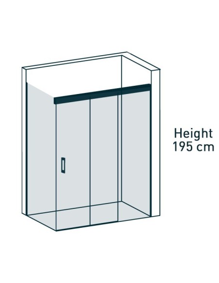 PAROI DE DOUCHE FRONTAL+LATERAL FIXE NOIR TREVINO BECRISA