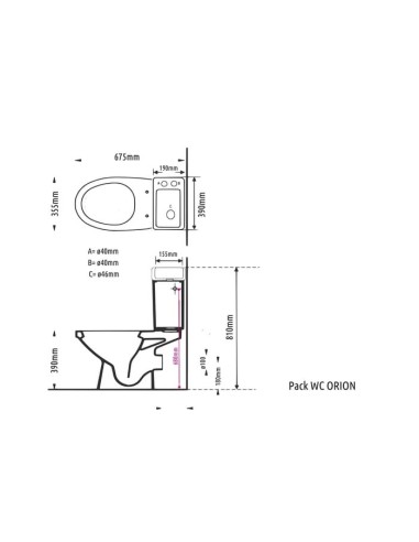 PACK WC A POSER SORTIE HORIZONTAL SANS  BRIDE SANITSHOP