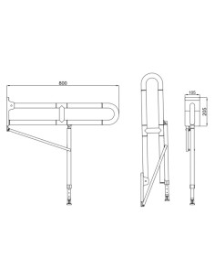 BARRE FIXE PIVOTANTE PLIANTE AVEC JAMBE DE SUPPORT NOFER 2
