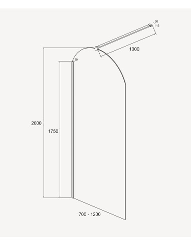 PAROI DE DOUCHE EN VERRE FIXE ARRONDI  SANTANA KROOS