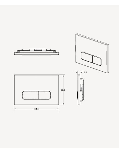 PLAQUE DE DECLENCHEMENT RECTANGULAIRE COMPATIBLE AVEC LE BÂTI SUPPORT SIGMA DUO FIX ZUMA KROSS