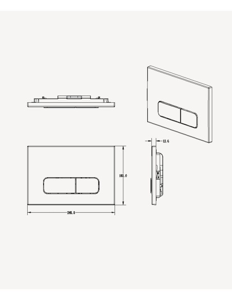 PLAQUE DE DECLENCHEMENT RECTANGULAIRE COMPATIBLE AVEC LE BÂTI SUPPORT SIGMA DUO FIX ZUMA KROSS