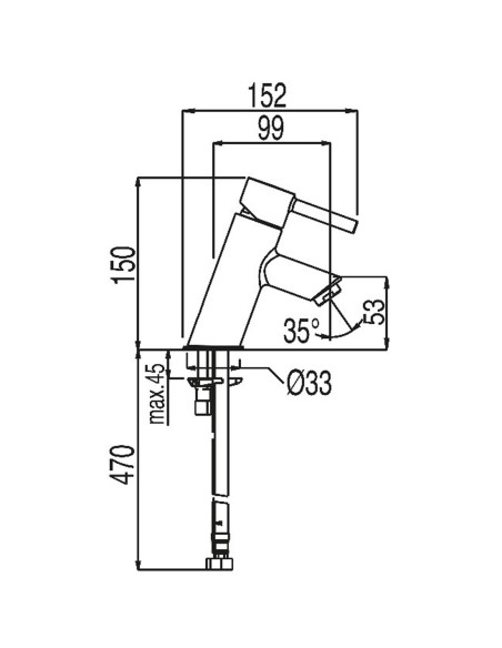 MITIGEUR INCLINE POUR LAVABO LEX-ALP TRES