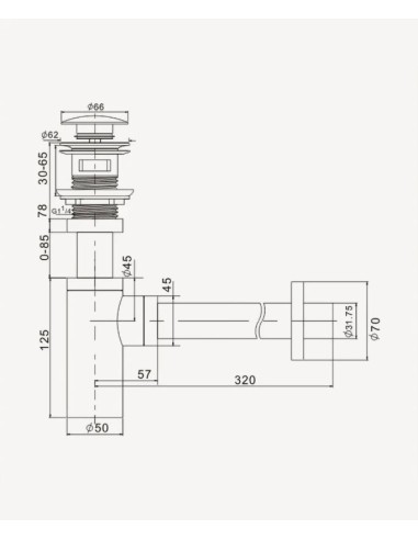 SIPHON LAVABO CYLINDRIQUE AVEC TROP PLEIN KROOS
