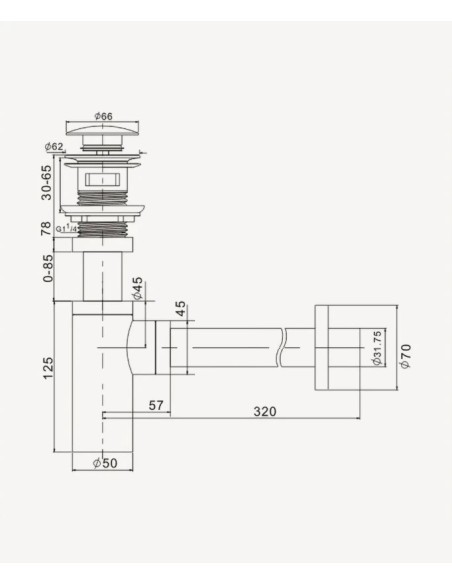 SIPHON LAVABO CYLINDRIQUE AVEC TROP PLEIN KROOS