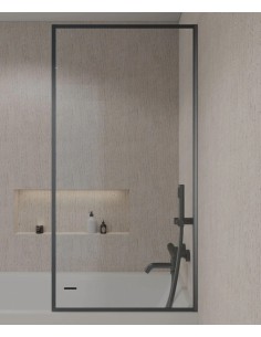 PARE BAIGNOIRE FIXE CADRE GUN METAL GUADRA  KROOS