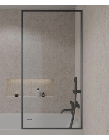 PARE BAIGNOIRE FIXE CADRE GUN METAL GUADRA  KROOS