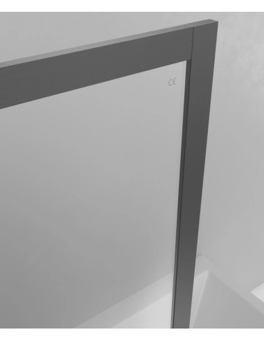 PARE BAIGNOIRE FIXE CADRE GUN METAL GUADRA  KROOS