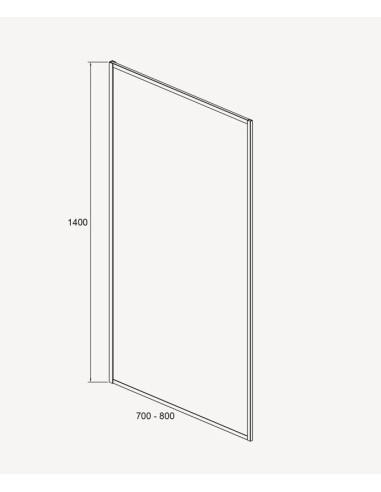 PARE BAIGNOIRE FIXE CADRE GUN METAL GUADRA  KROOS