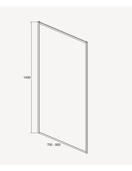 PARE BAIGNOIRE FIXE CADRE GUN METAL GUADRA  KROOS