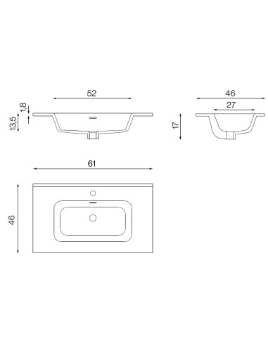 VASQUE CERAMIQUE VOLTERRA NOIR MAT  NOFER