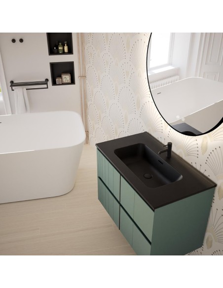 MEUBLE VASQUE SUSPENDU POLE 2 TIROIRS NOFER