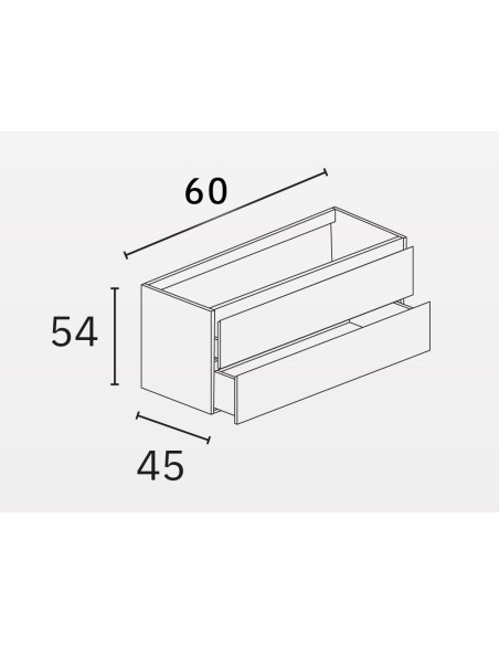 MEUBLE VASQUE SUSPENDU POLE 2 TIROIRS NOFER
