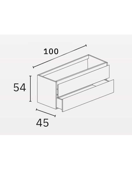 MEUBLE VASQUE SUSPENDU POLE 2 TIROIRS NOFER