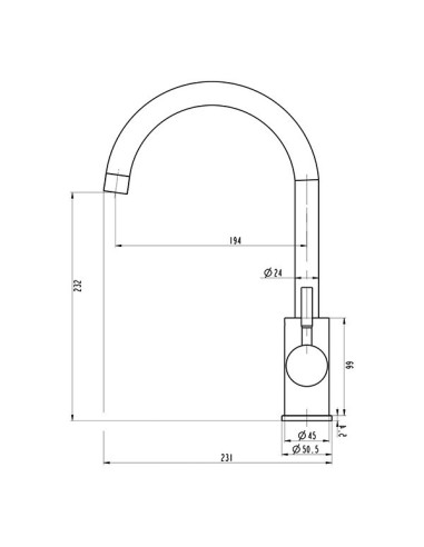 MITIGEUR CUISINE  ROUND ACIER - GME