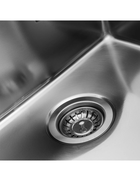 EVIER INOX LISSE 1 BAC SANS ÉGOUTTOIR