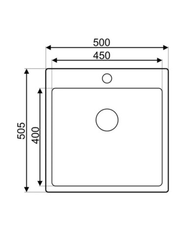 EVIER INOX LISSE 1 BAC SANS ÉGOUTTOIR