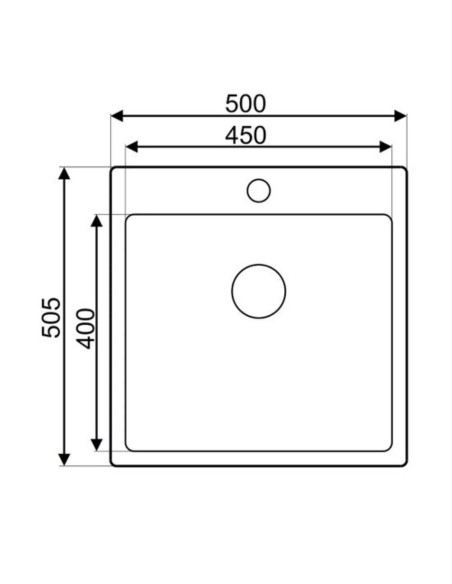 EVIER INOX LISSE 1 BAC SANS ÉGOUTTOIR