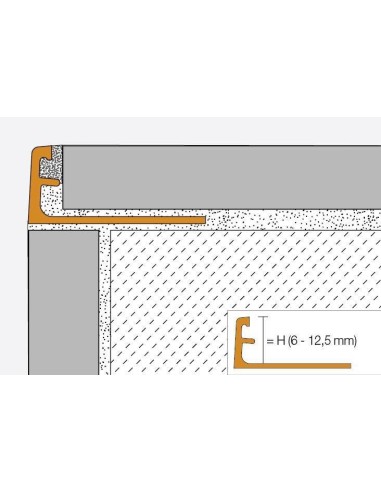 PROFILE D'ANGLE EN ALU LAITON ANODISÉ BROSSÉ SCHLUTER