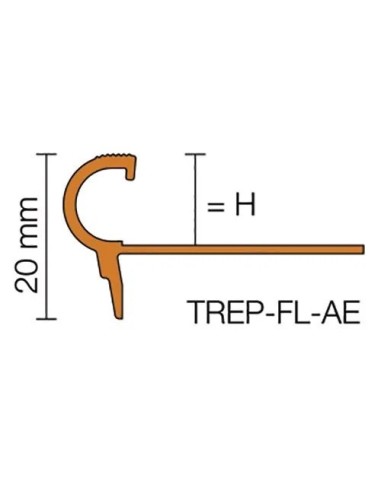 PROFILE POUR NEZ DE MARCHE SCHLUTER TREP EN ALUMINIUM ANODISÉ SCHLUTER