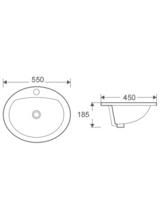 VASQUE A ENCASTRER EN CERAMIQUE DIM 55*47,5 SOKU AQUORE 2
